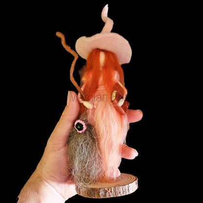 Peaches Needle Felted Witch Decoration Ready Made