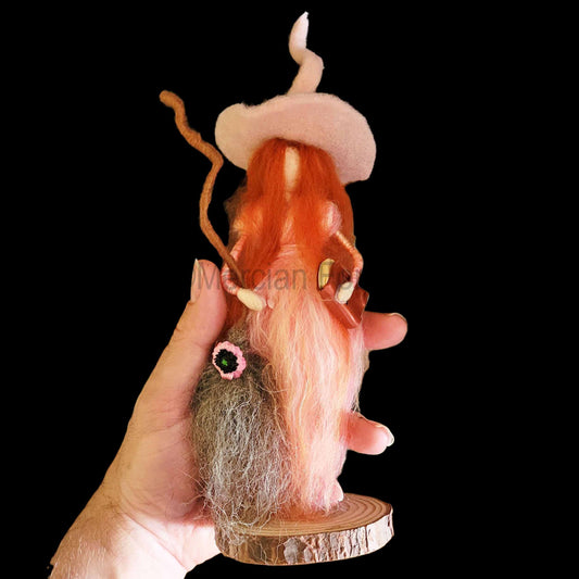 Peaches Needle Felted Witch Decoration