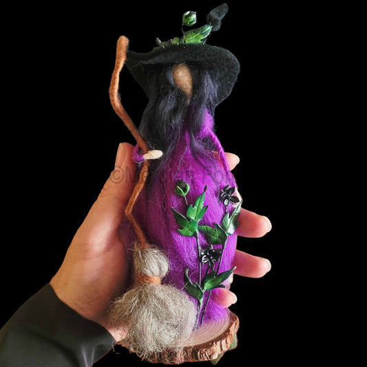 Jet the Needle Felted Witch Decoration