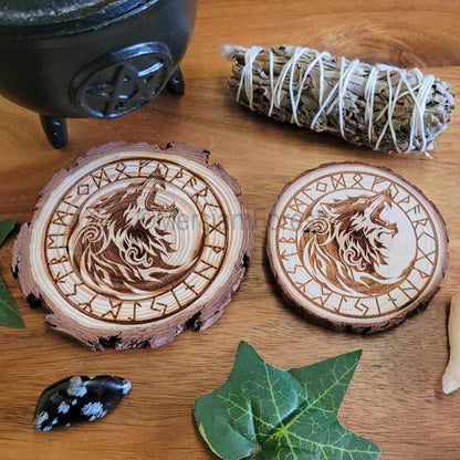 Fenrir Norse Wooden Altar Tile