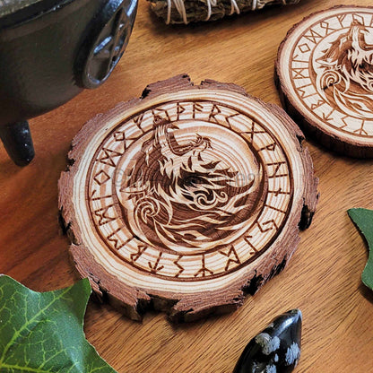 Fenrir Norse Wooden Altar Tile