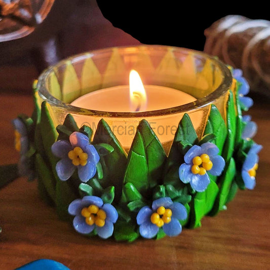 Forget Me Not Altar Candle or Tealight Holder