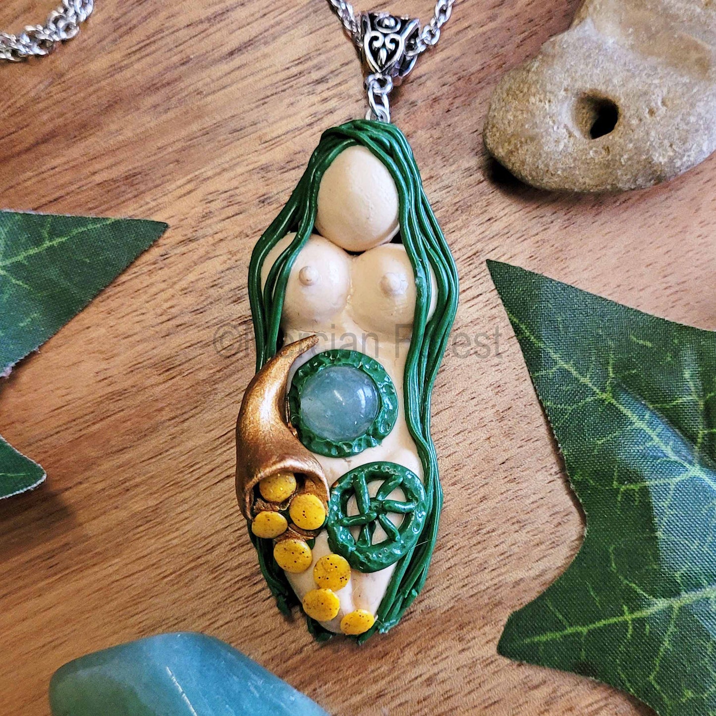 Fortuna Goddess Amulet Pendant Necklace