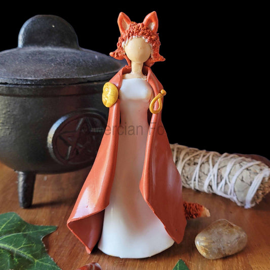Sionna Sionann Inari Okami Huxian Kitsune Goddess Figurine