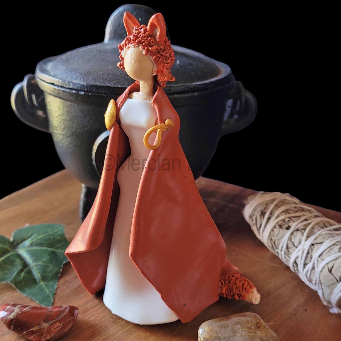 Sionna Sionann Inari Okami Huxian Kitsune Goddess Figurine