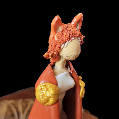 Sionna Sionann Inari Okami Huxian Kitsune Goddess Figurine