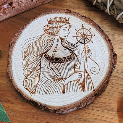 Frigg Norse Wooden Altar Tile