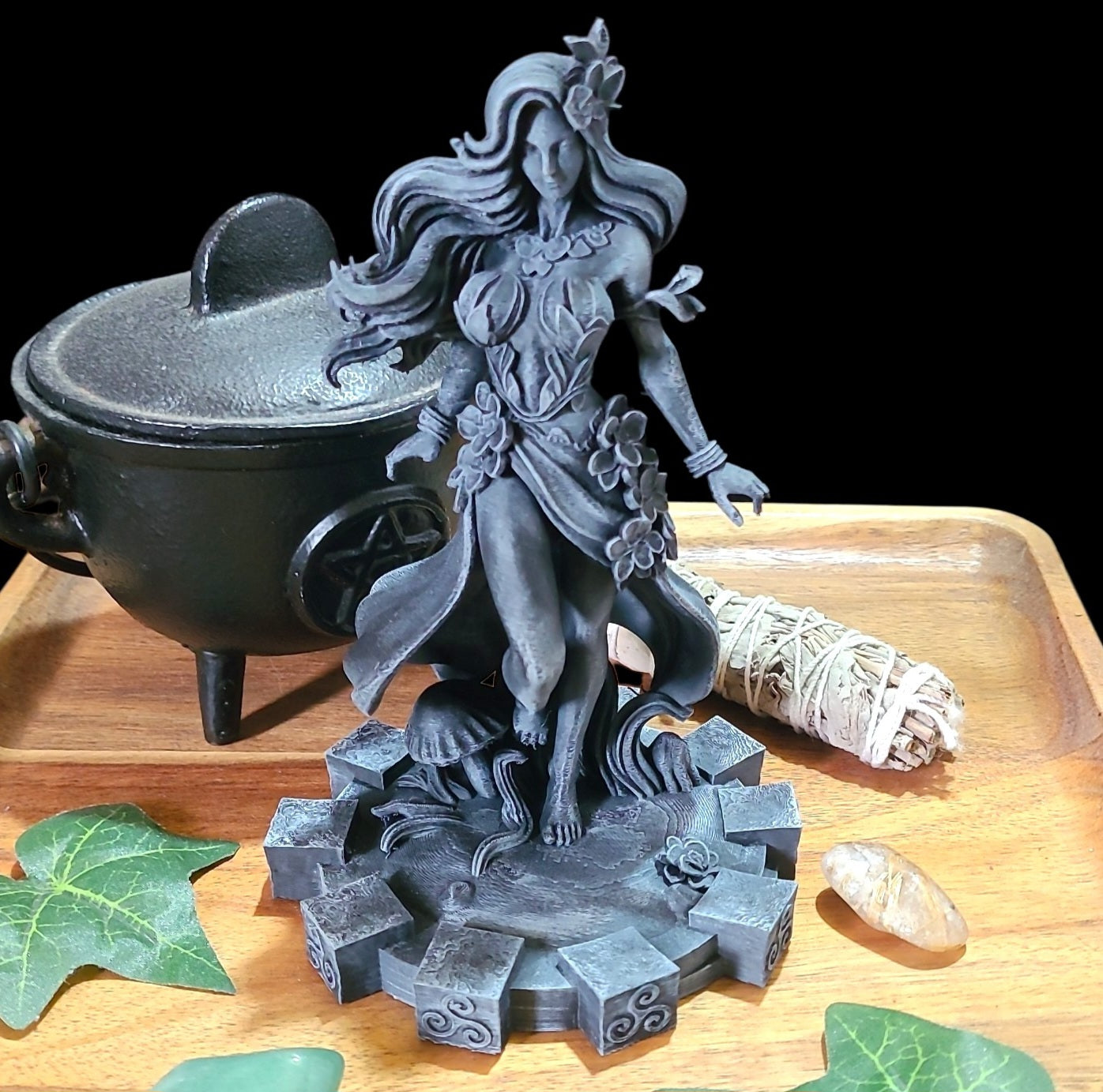 Gaia Statue Figurine in Stone Effect