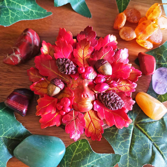 Autumn Greenwoman of Fall Altar Tile