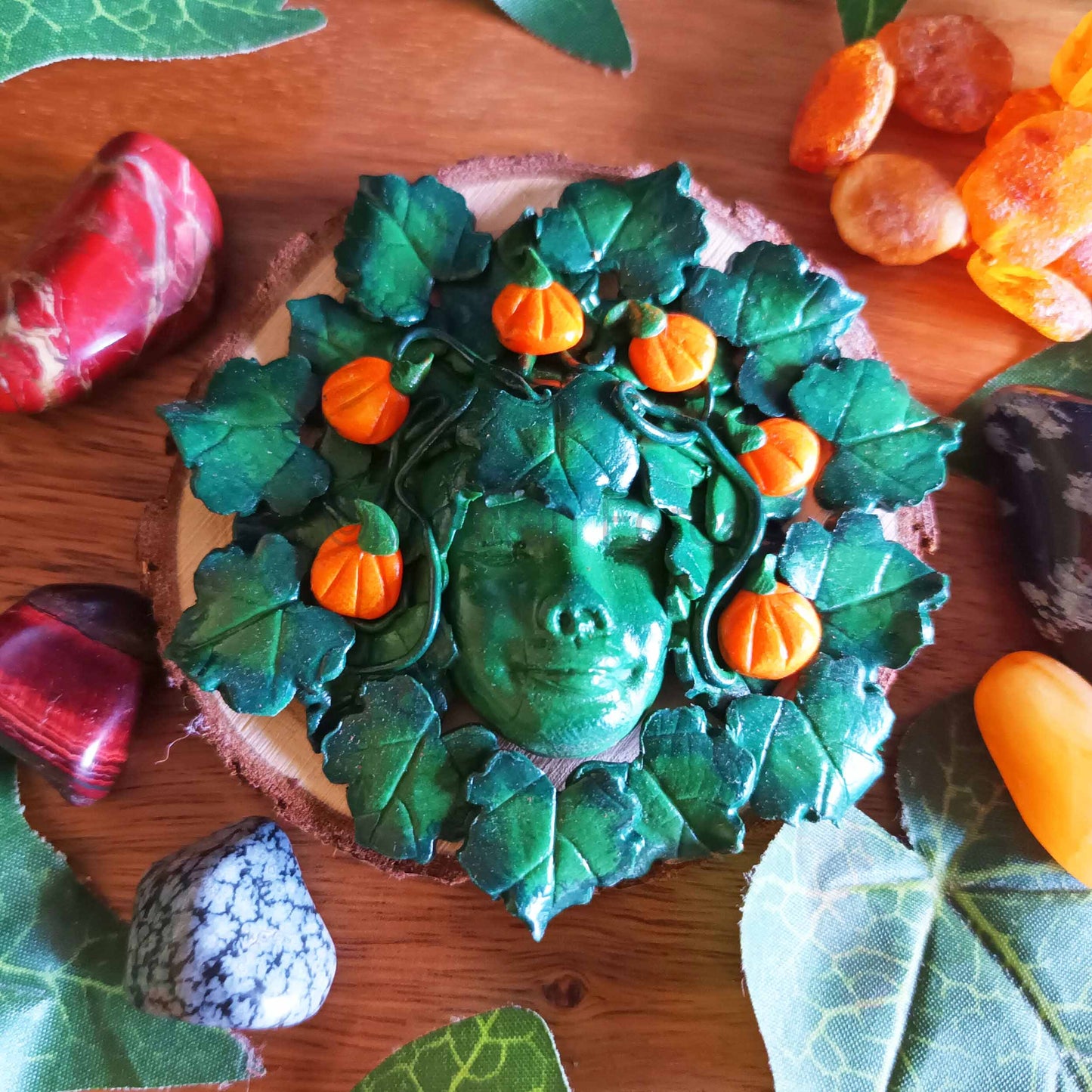 Samhain Greenwoman of Summers End Altar Tile