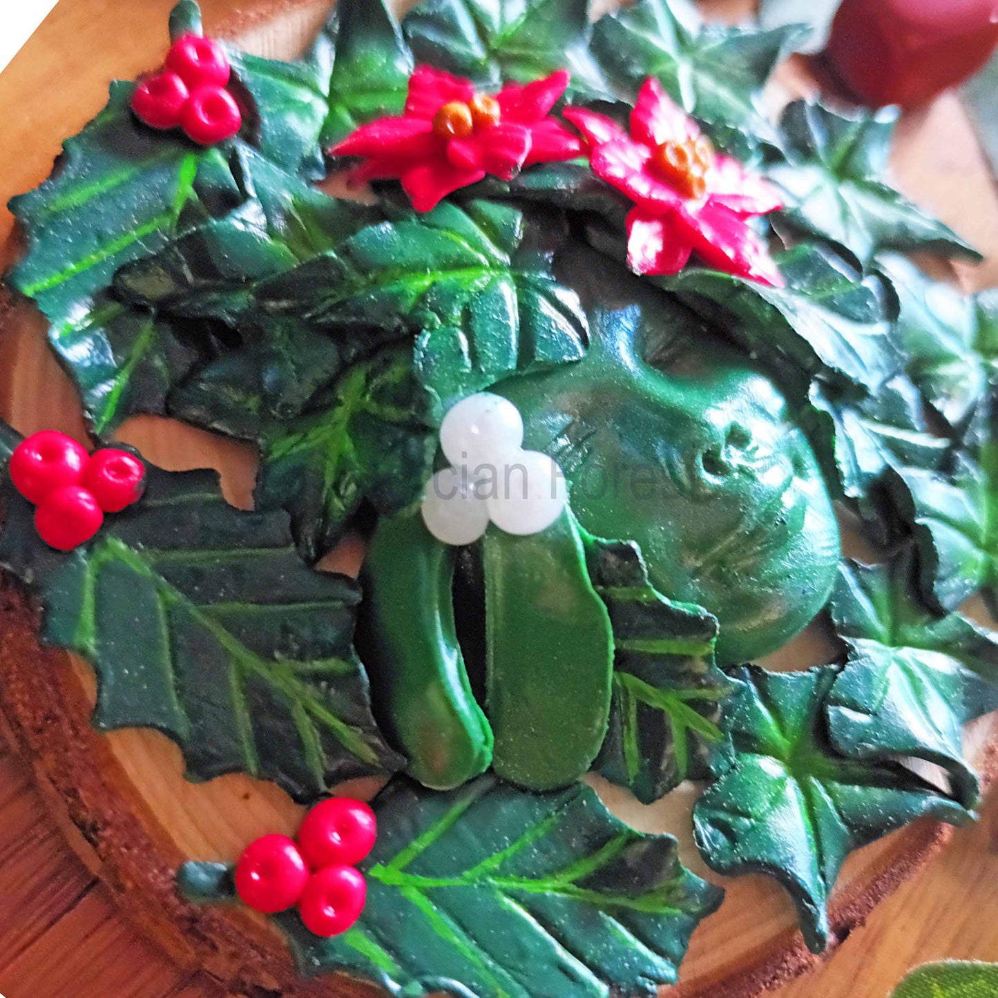 Yule Goddess Greenwoman of Winter Altar Tile