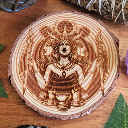 Hecate Hekate Wooden Altar Tile