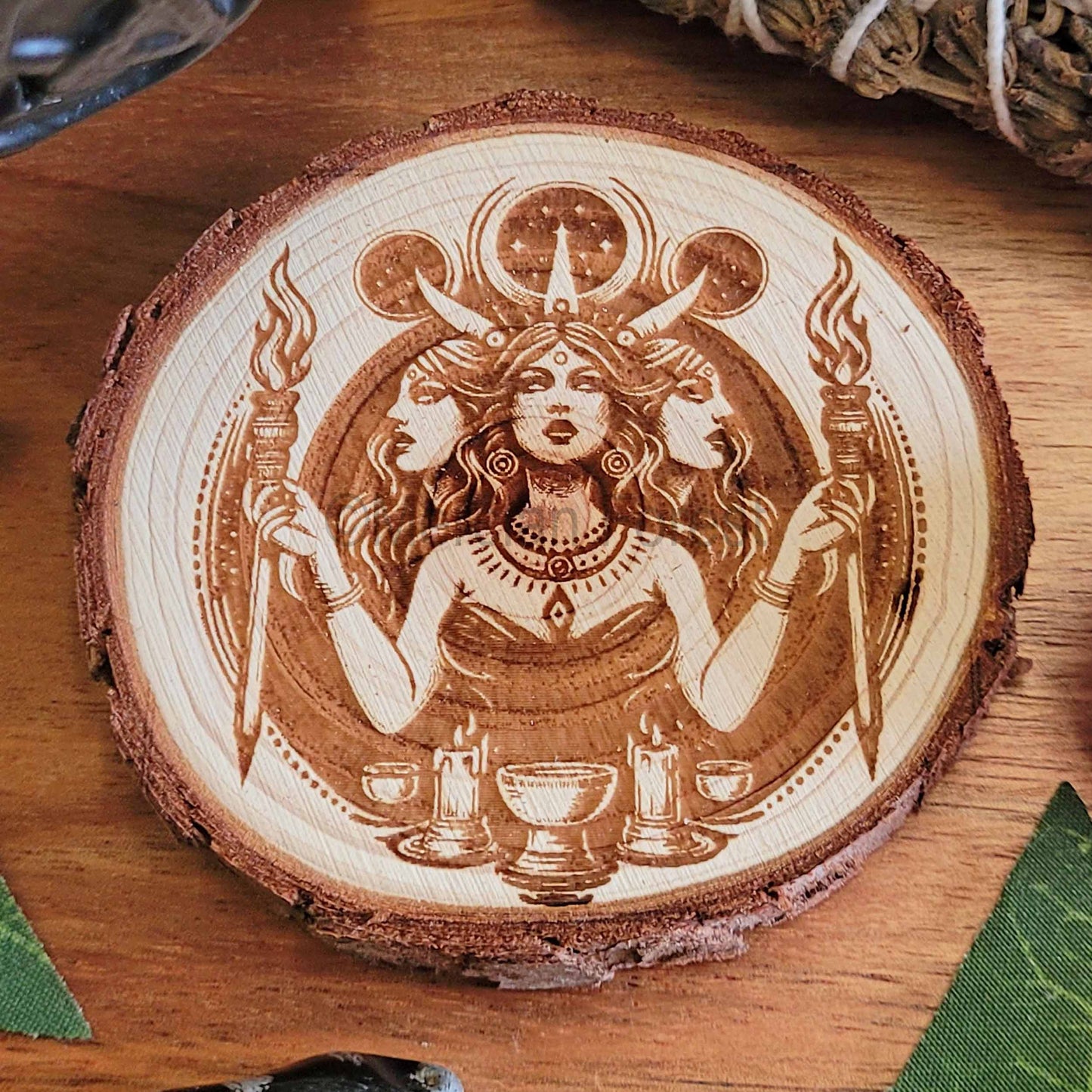 Hecate Hekate Wooden Altar Tile