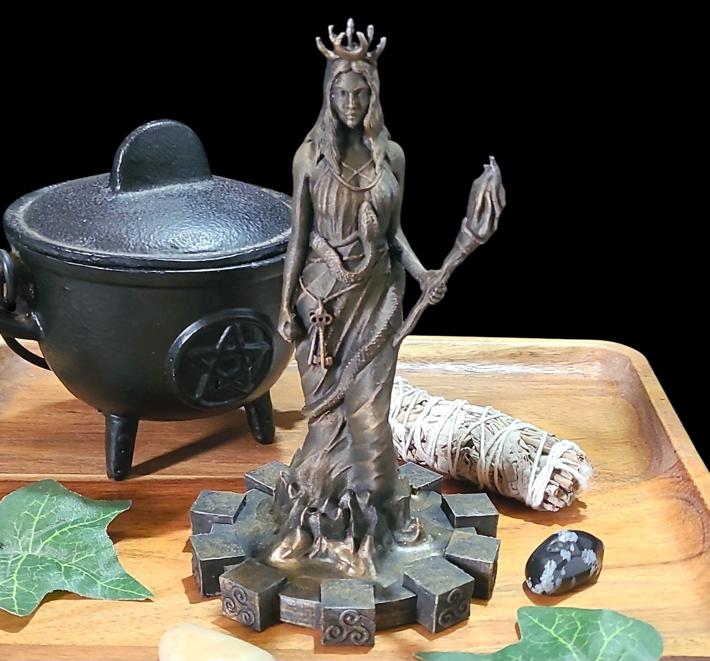 Hecate Statue Figurine in Bronze Effect
