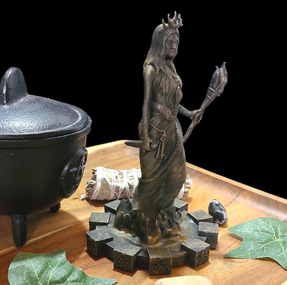 Hecate Statue Figurine in Bronze Effect