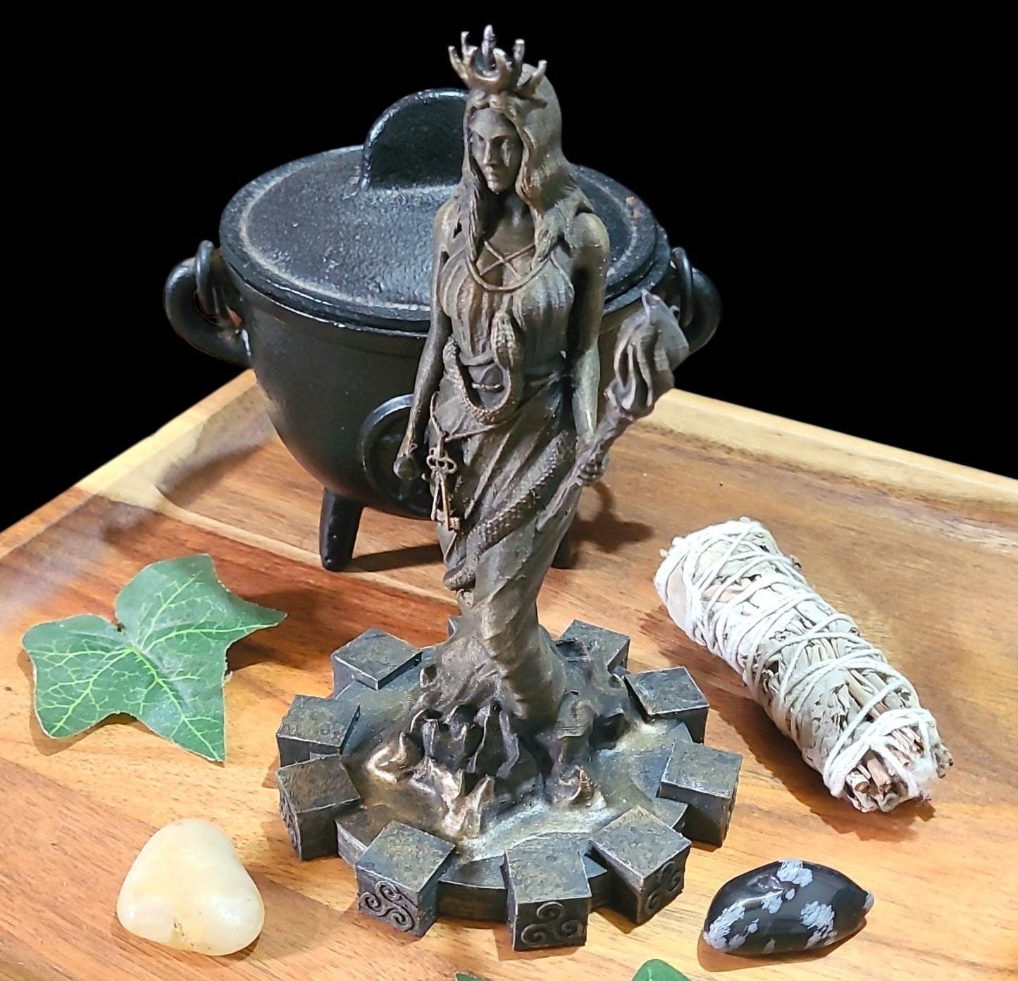 Hecate Statue Figurine in Bronze Effect