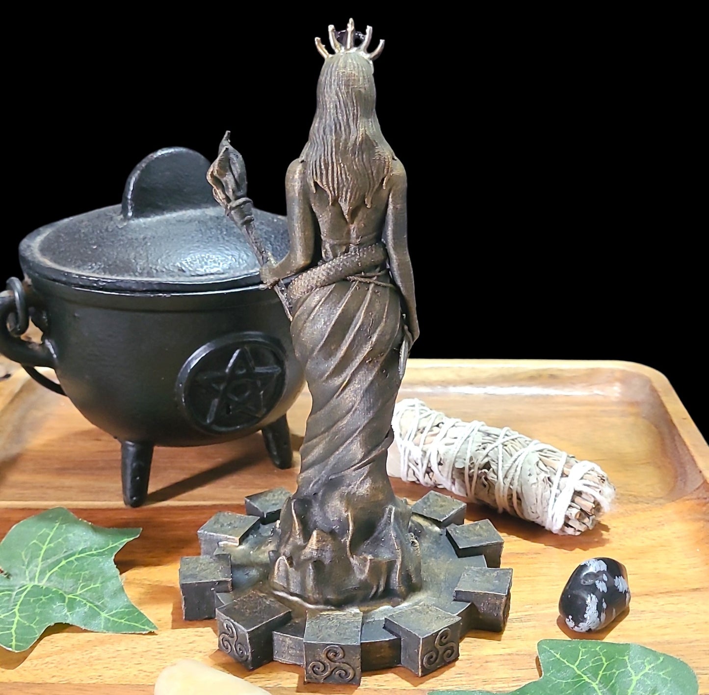 Hecate Statue Figurine in Bronze Effect