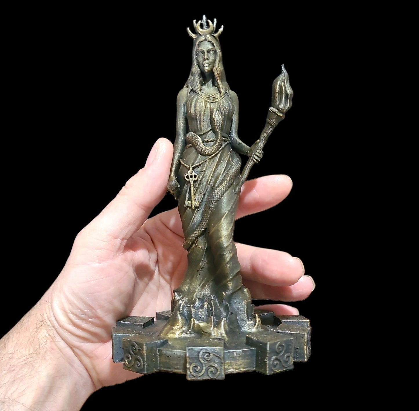 Hecate Statue Figurine in Bronze Effect