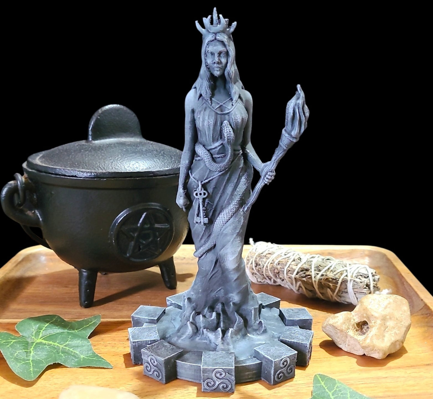 Hecate Statue Figurine in Stone Effect