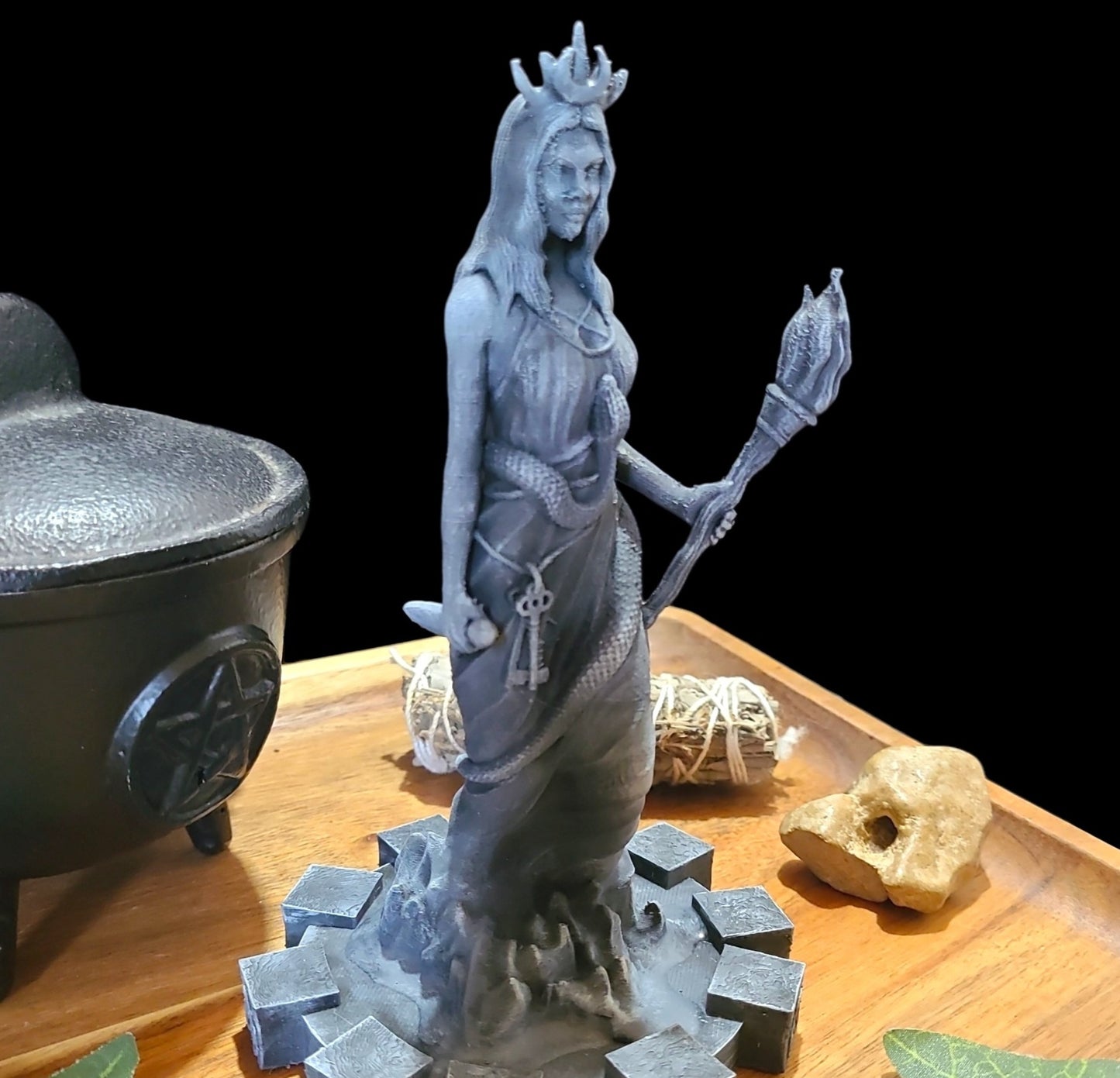 Hecate Statue Figurine in Stone Effect