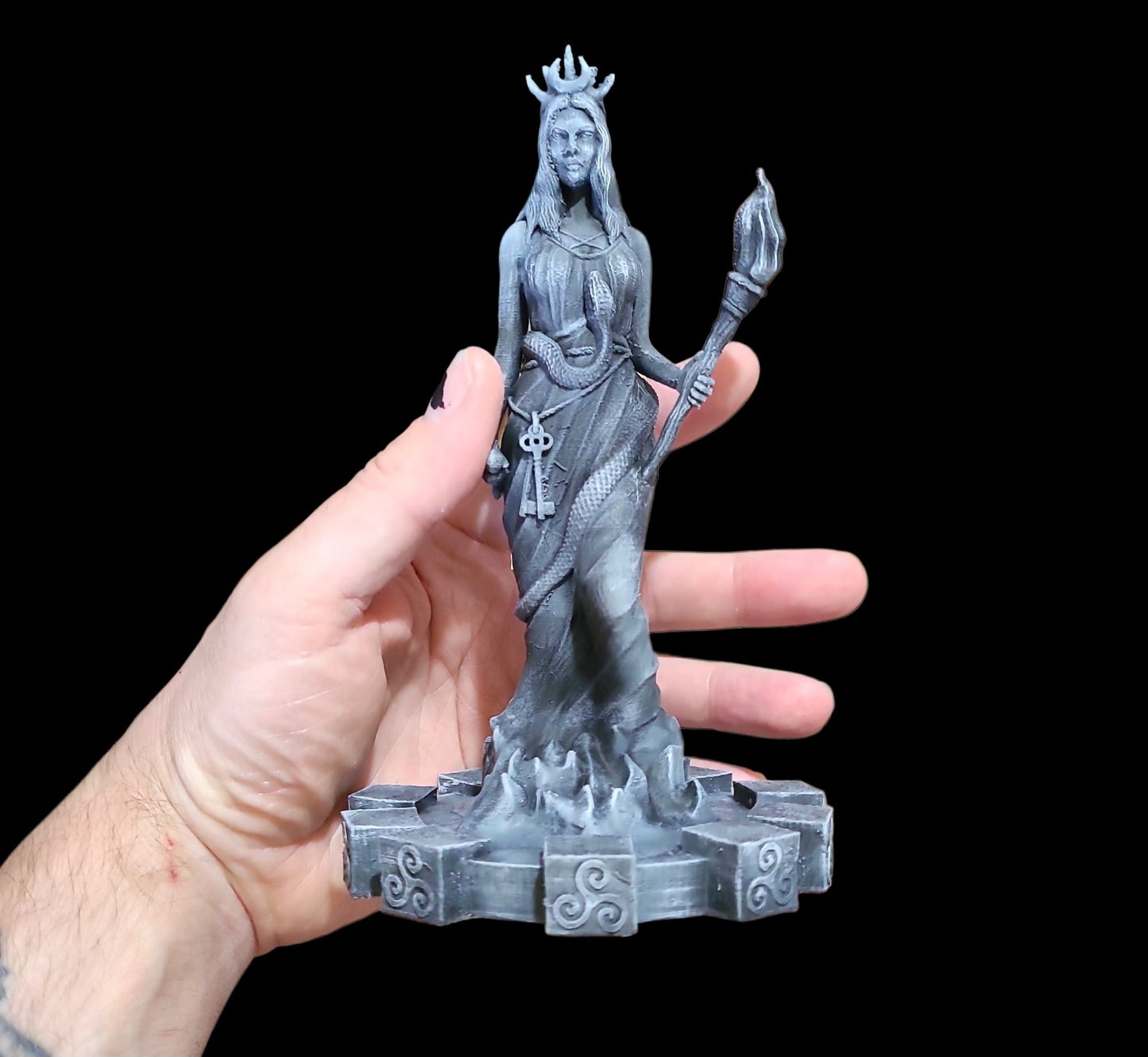 Hecate Statue Figurine in Stone Effect