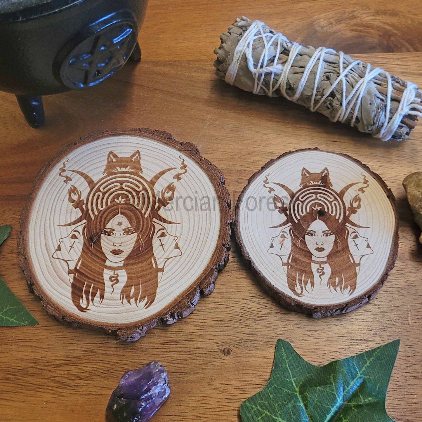 Hecate Hekate Wooden Altar Tile