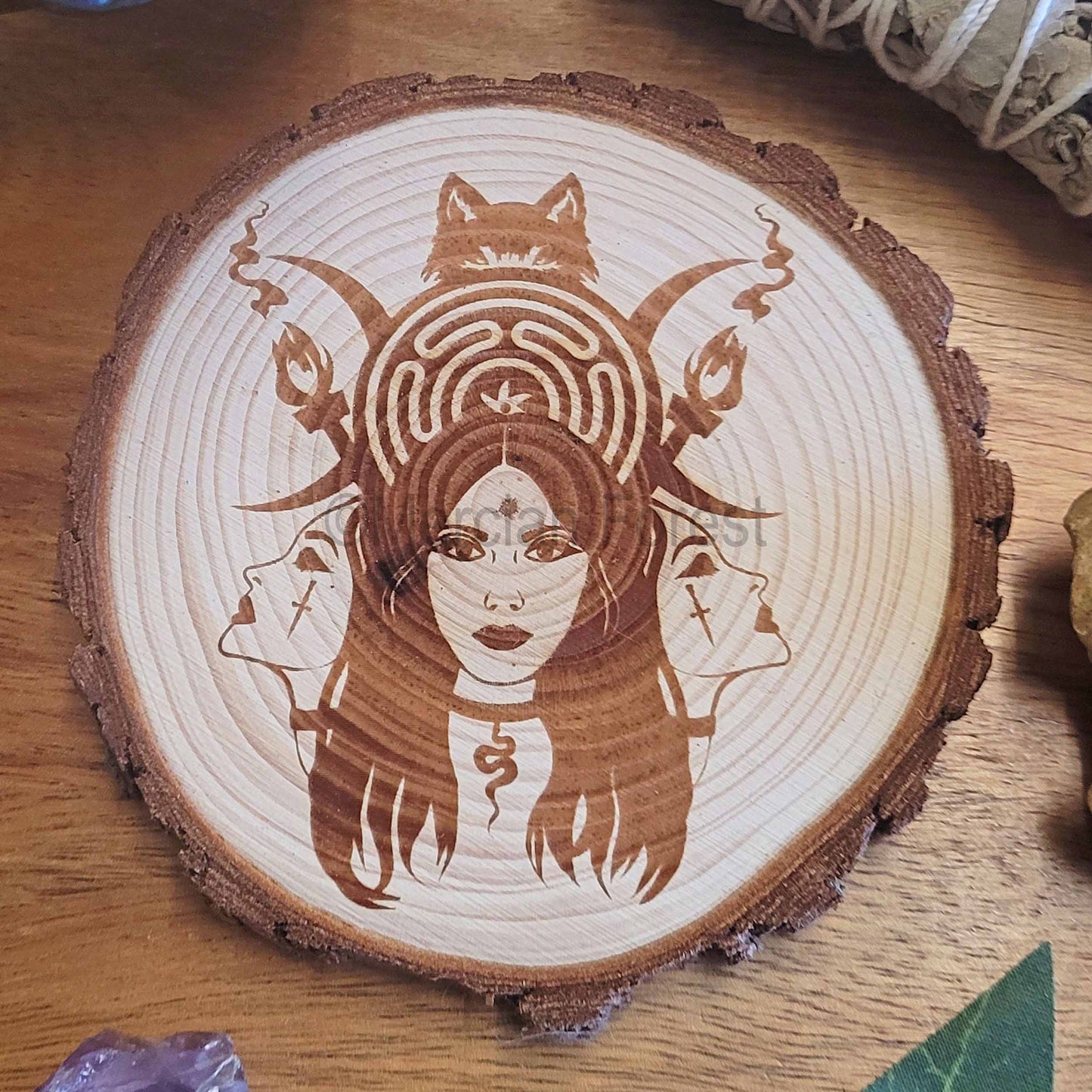 Hecate Hekate Wooden Altar Tile