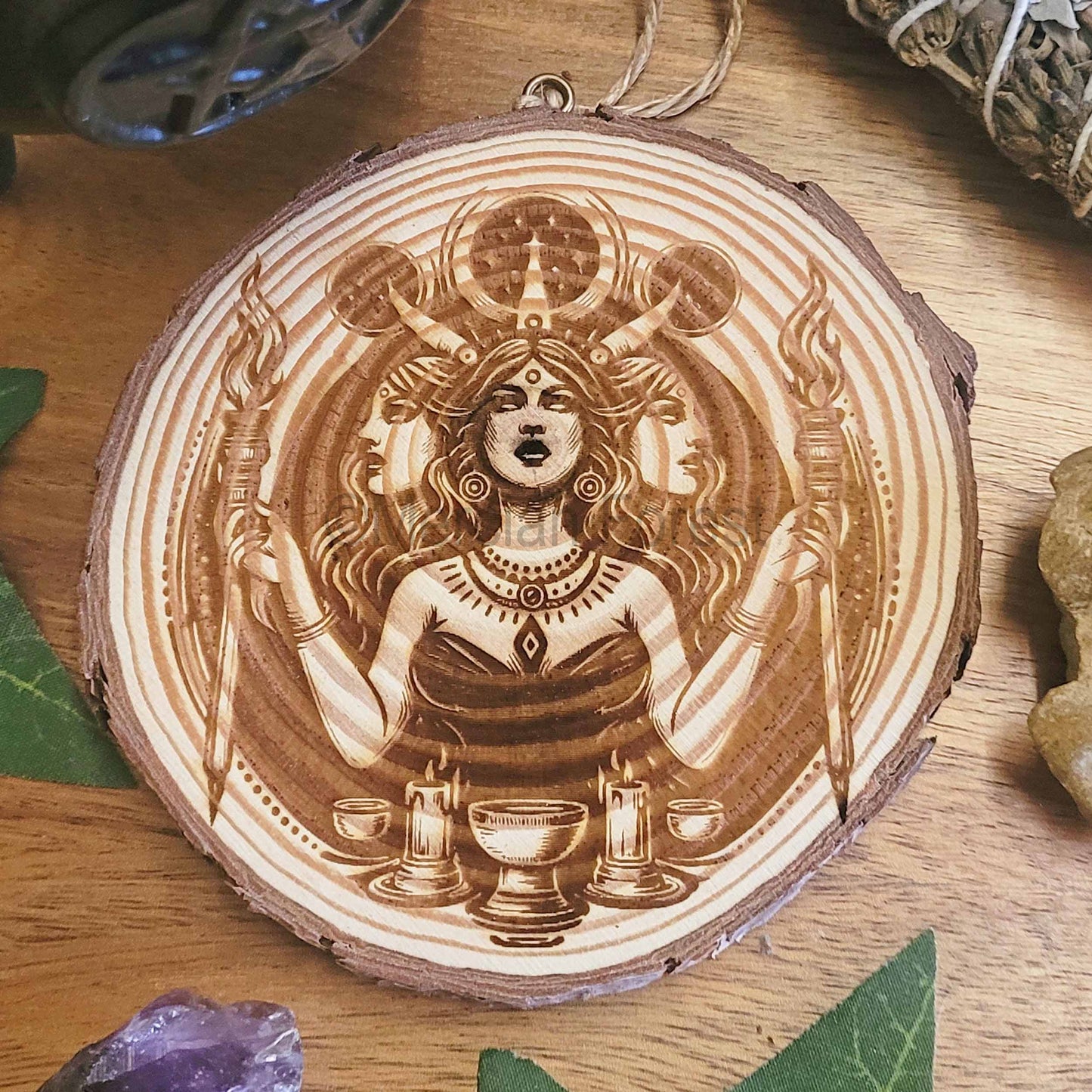 Hecate Hekate Wooden Wall Hanging