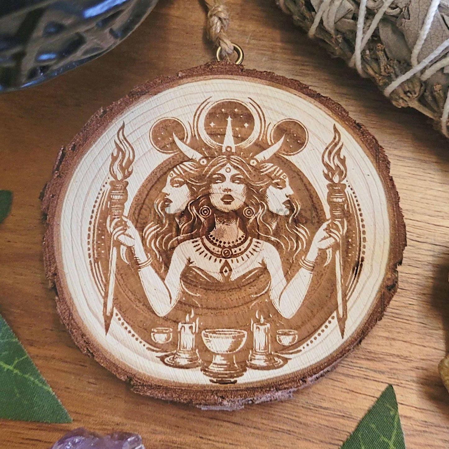 Hecate Hekate Wooden Wall Hanging