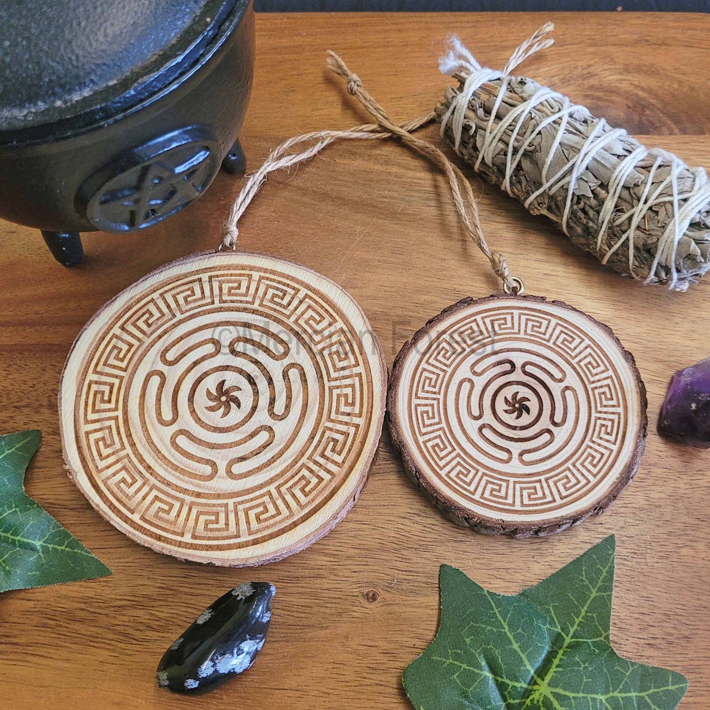 Hecate's Hekate's Wheel Wooden Wall Hanging