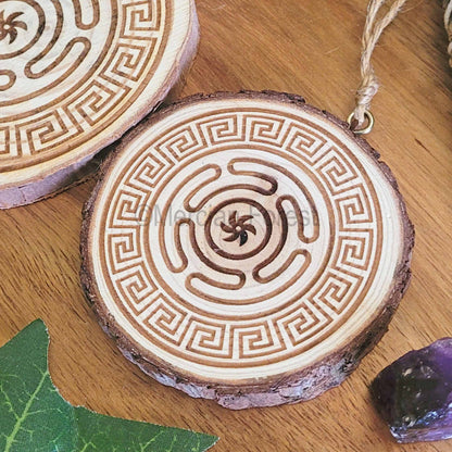 Hecate's Hekate's Wheel Wooden Wall Hanging