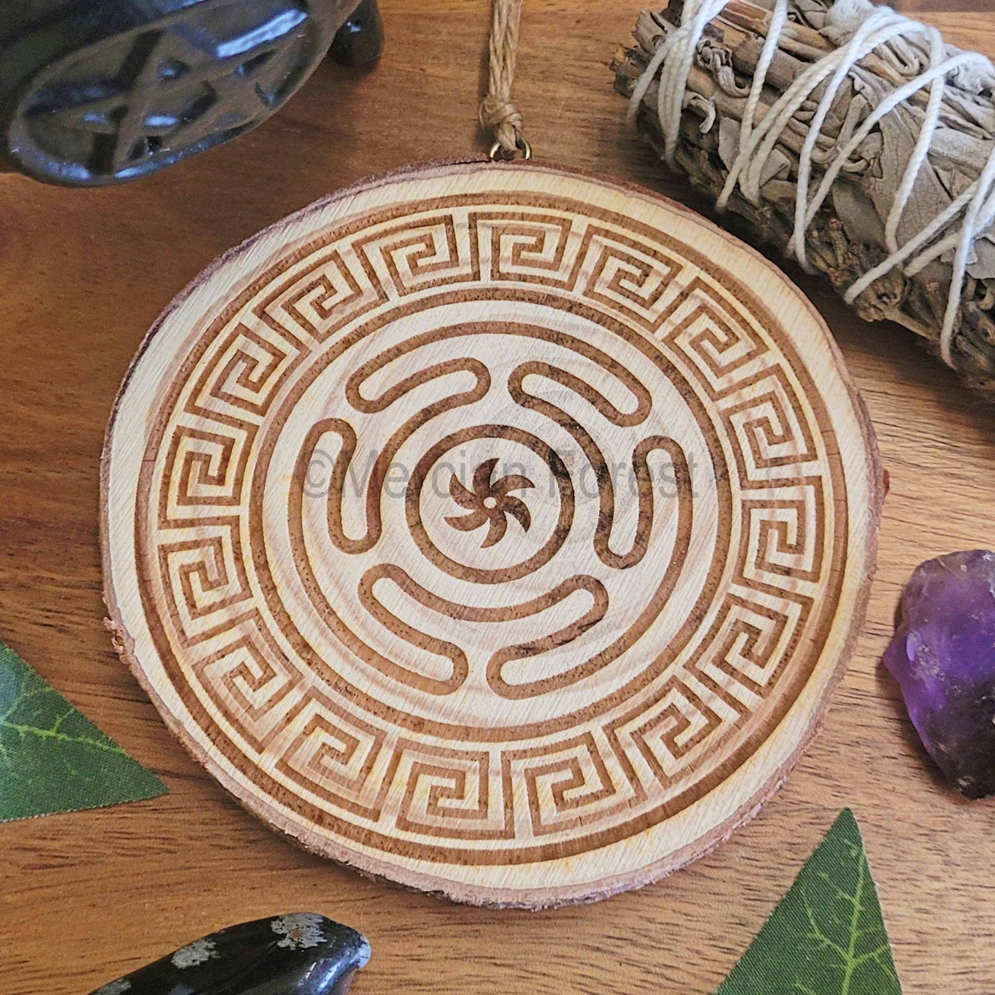 Hecate's Hekate's Wheel Wooden Wall Hanging