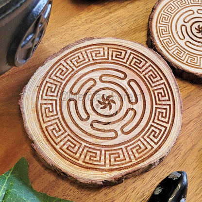 Hecate Hekate's Wheel Wooden Altar Tile