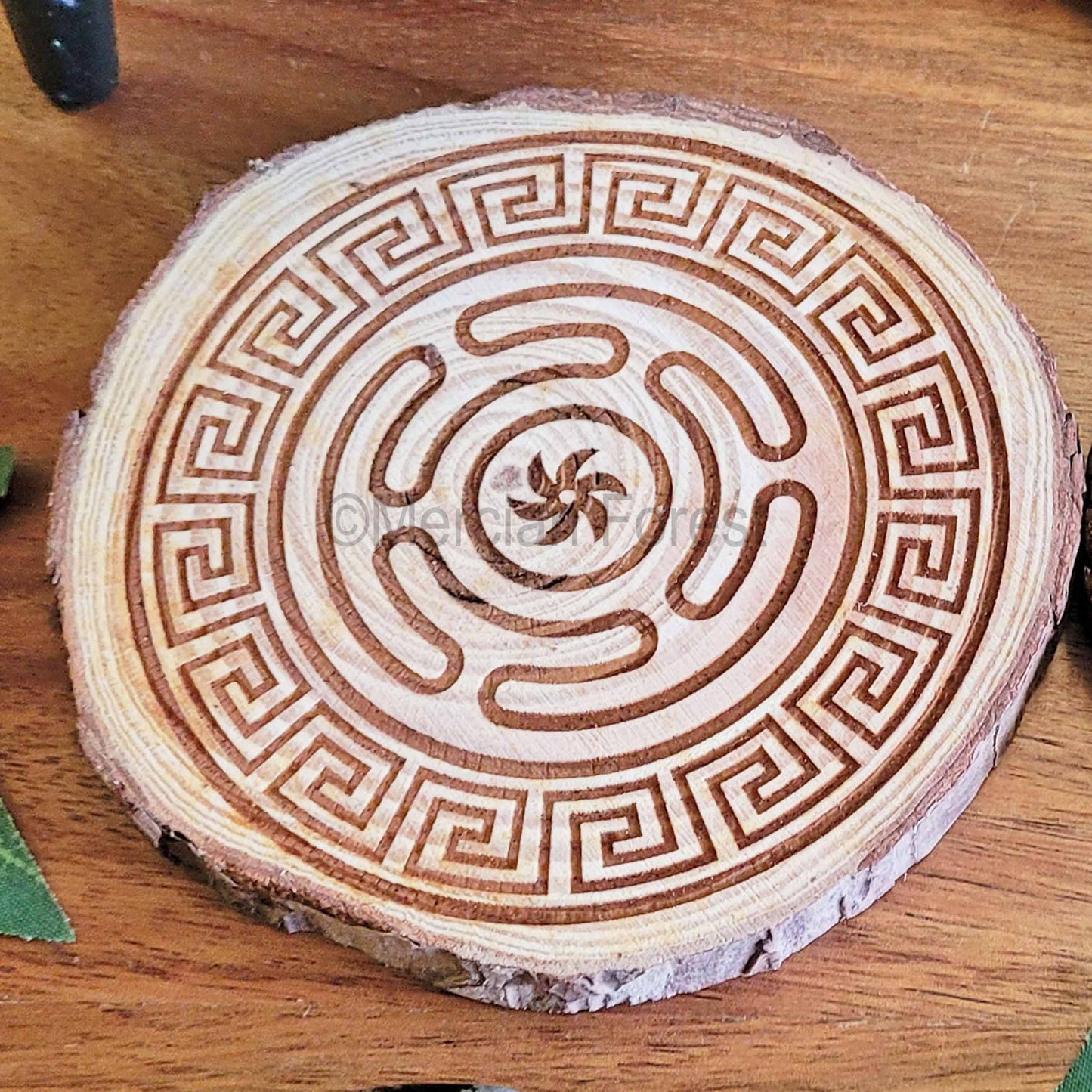 Hecate Hekate's Wheel Wooden Altar Tile