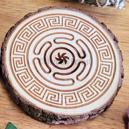 Hecate Hekate's Wheel Wooden Altar Tile