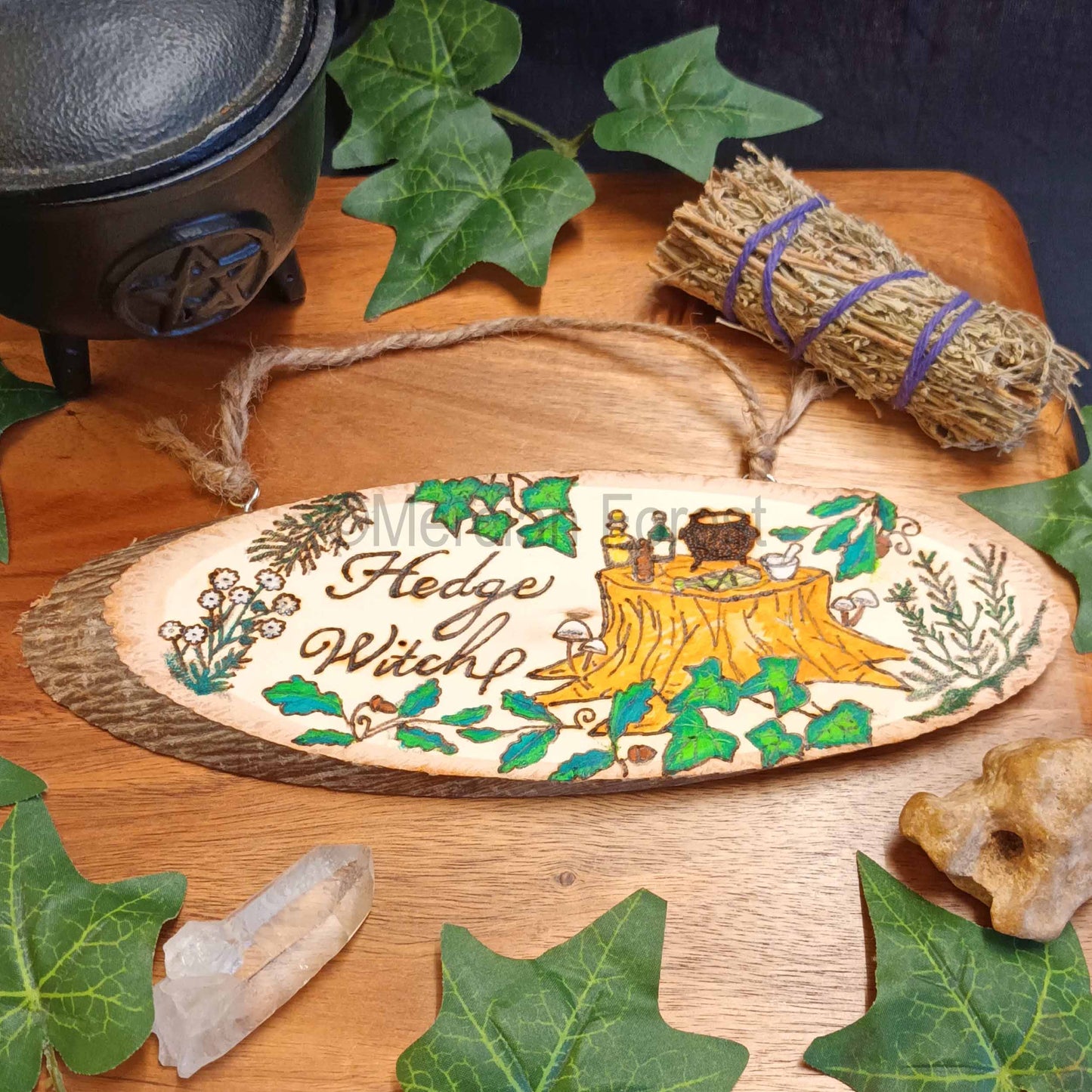 Hedge Witch Wall Hanging Sign