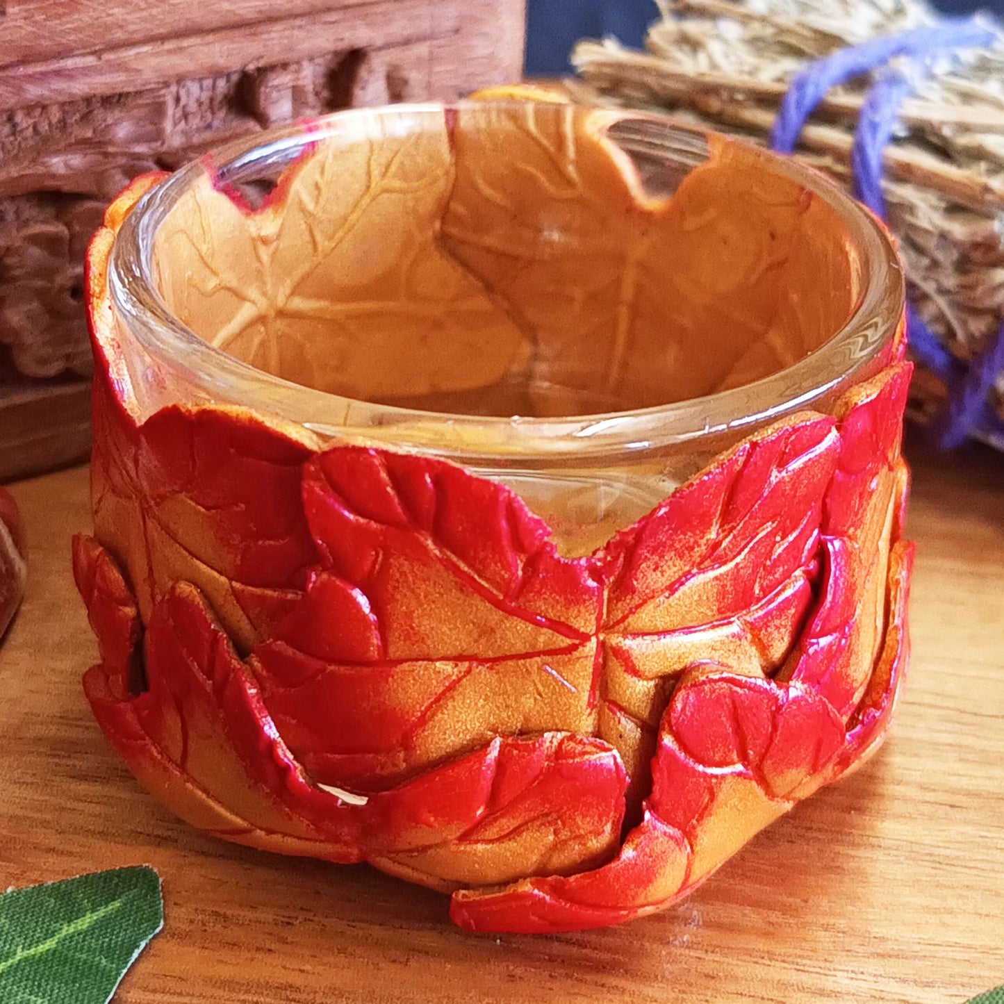 Ivy Altar Candle Tealight Holder in Autumnal Colours