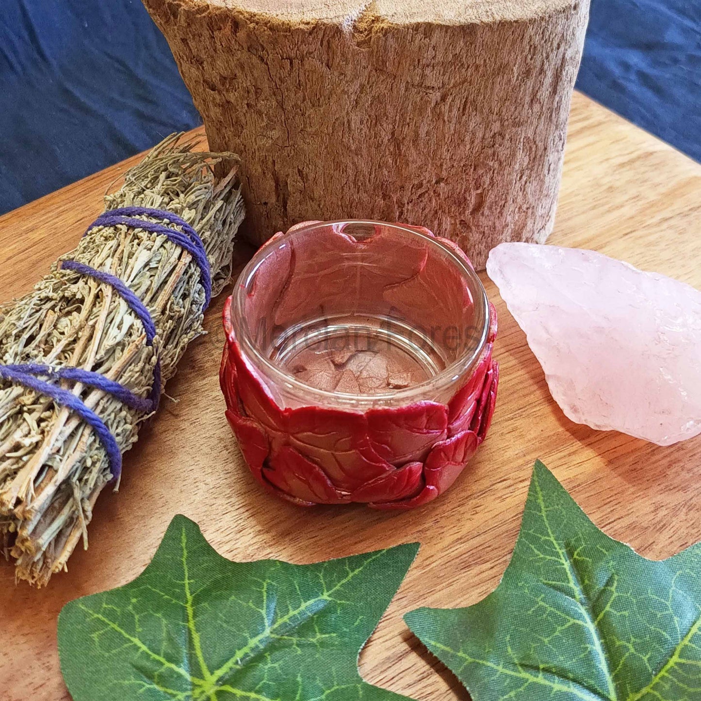 Ivy Altar Candle Tealight Holder in Rose Gold