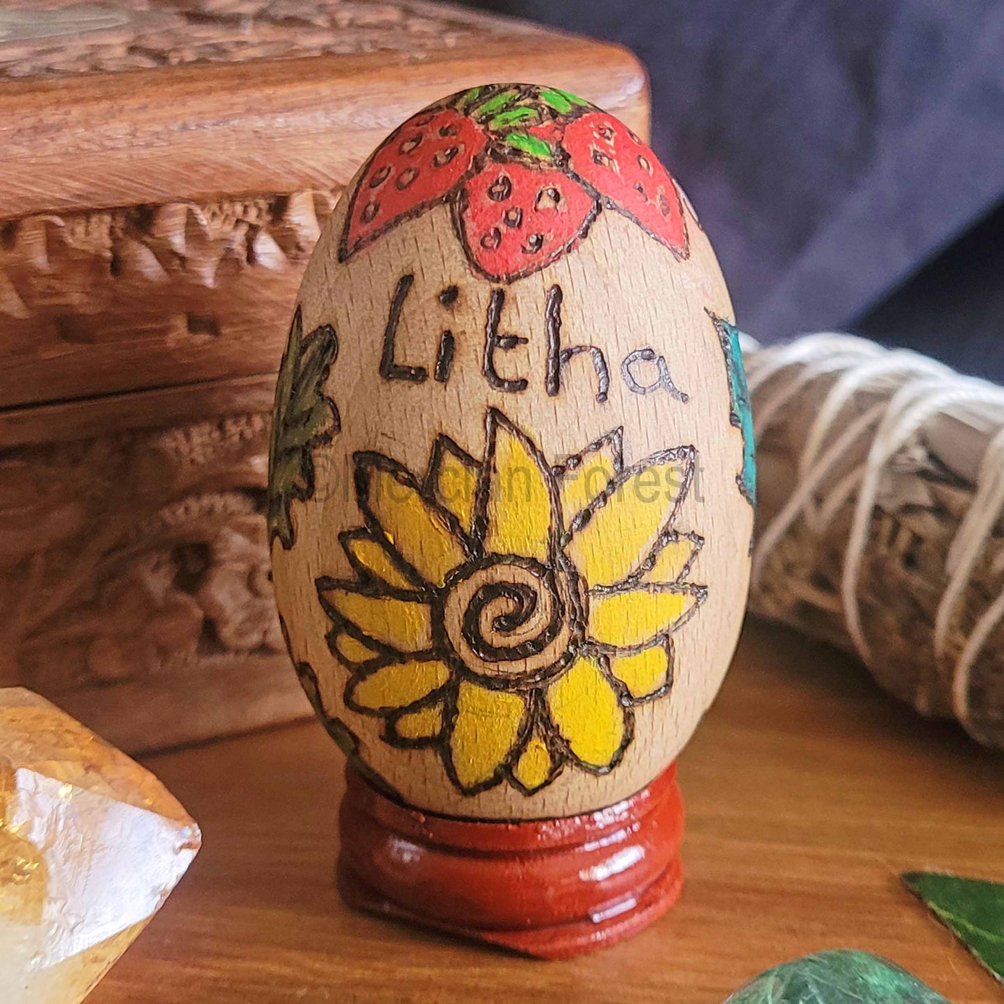 Litha Wooden Egg Decoration