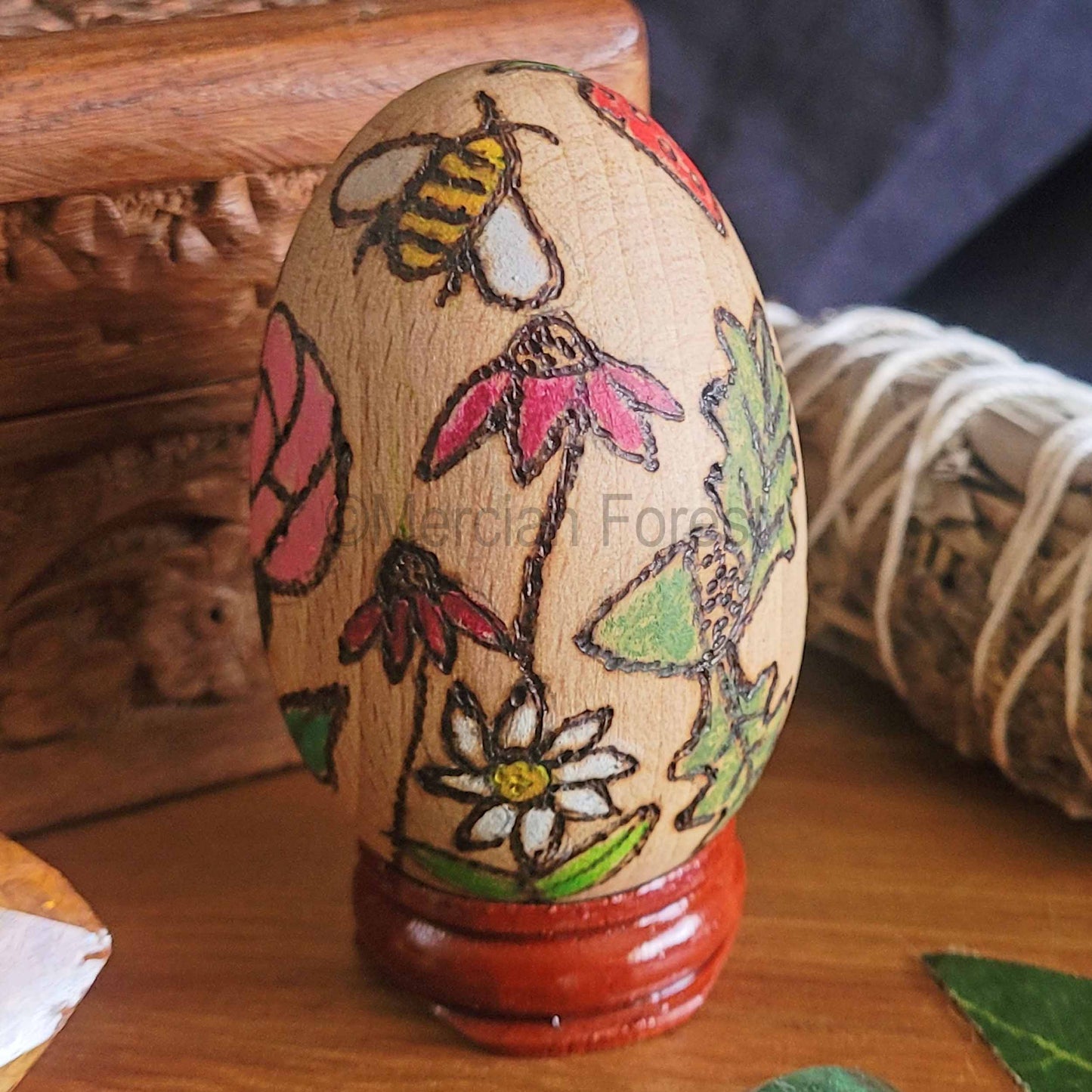 Litha Wooden Egg Decoration