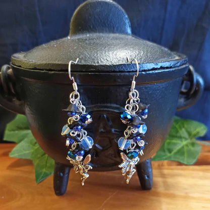 Midnight Fairy Earrings in Blue