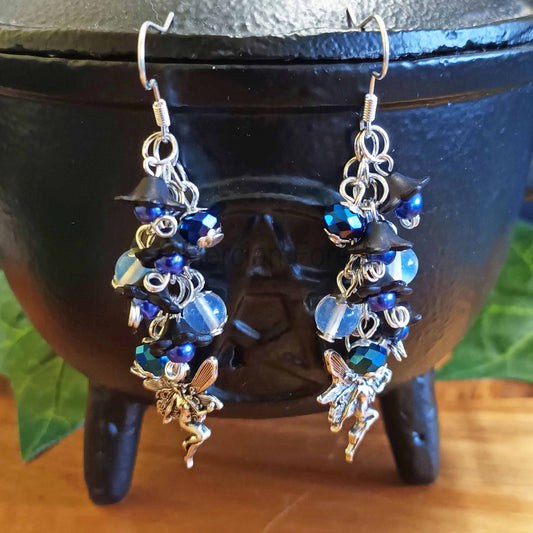 Midnight Fairy Earrings in Blue