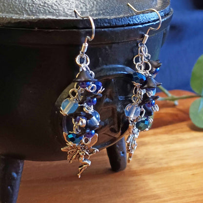 Midnight Fairy Earrings in Blue