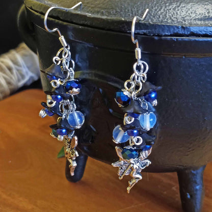 Midnight Fairy Earrings in Blue