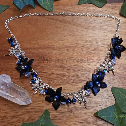 Midnight Fairy Necklace in Blue