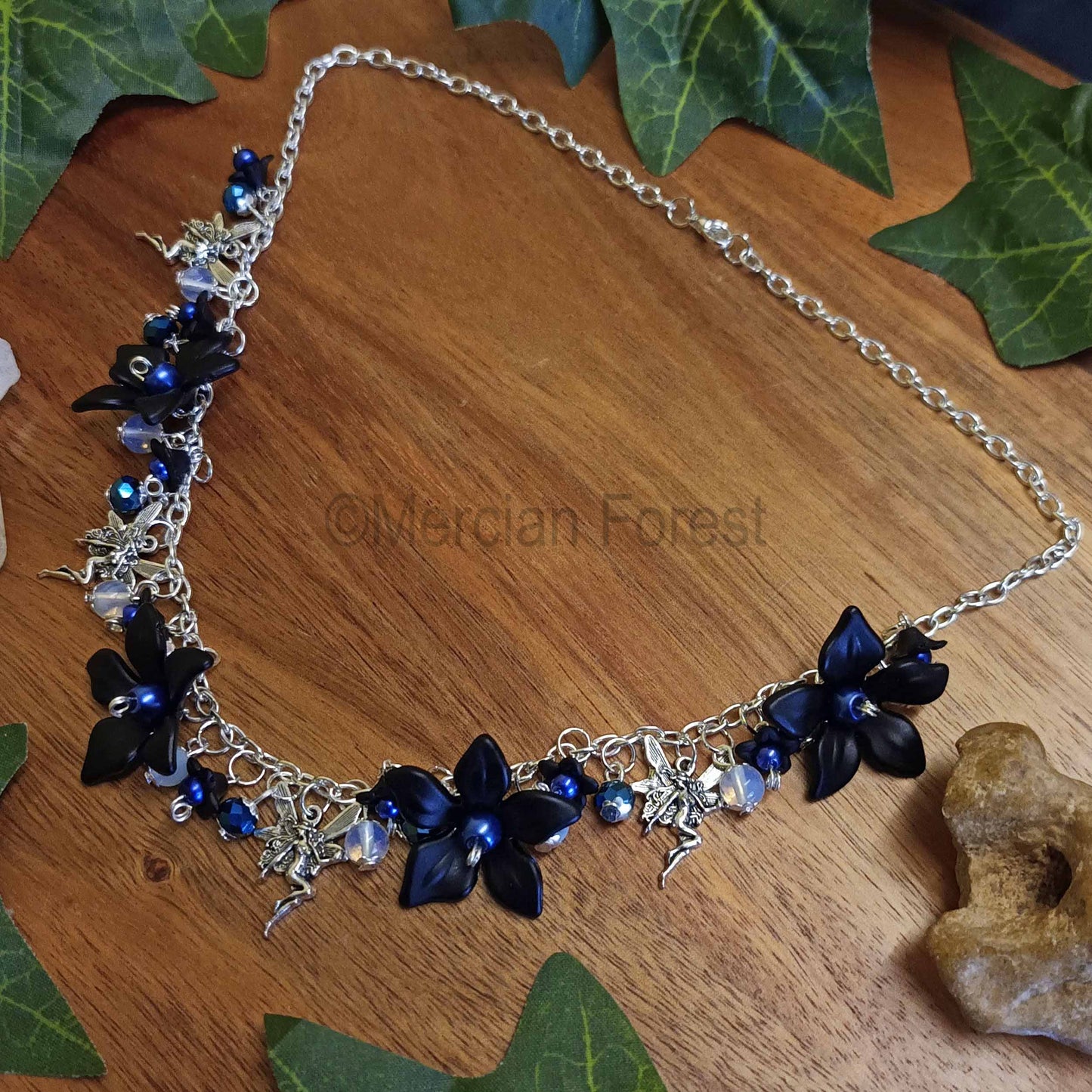 Midnight Fairy Necklace in Blue