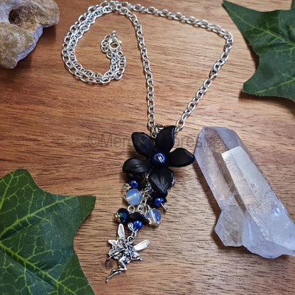 Midnight Fairy Pendant Necklace in Blue