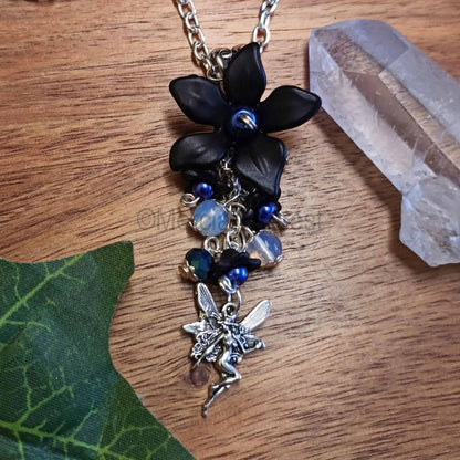 Midnight Fairy Pendant Necklace in Blue