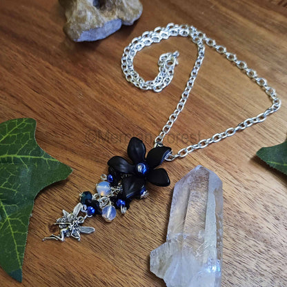 Midnight Fairy Pendant Necklace in Blue