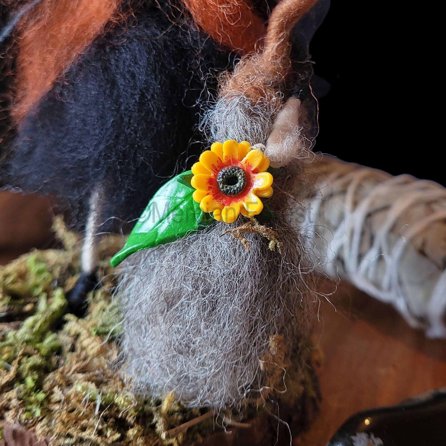 Little Sister Small Needle Felted Witch Decoration Ready Made